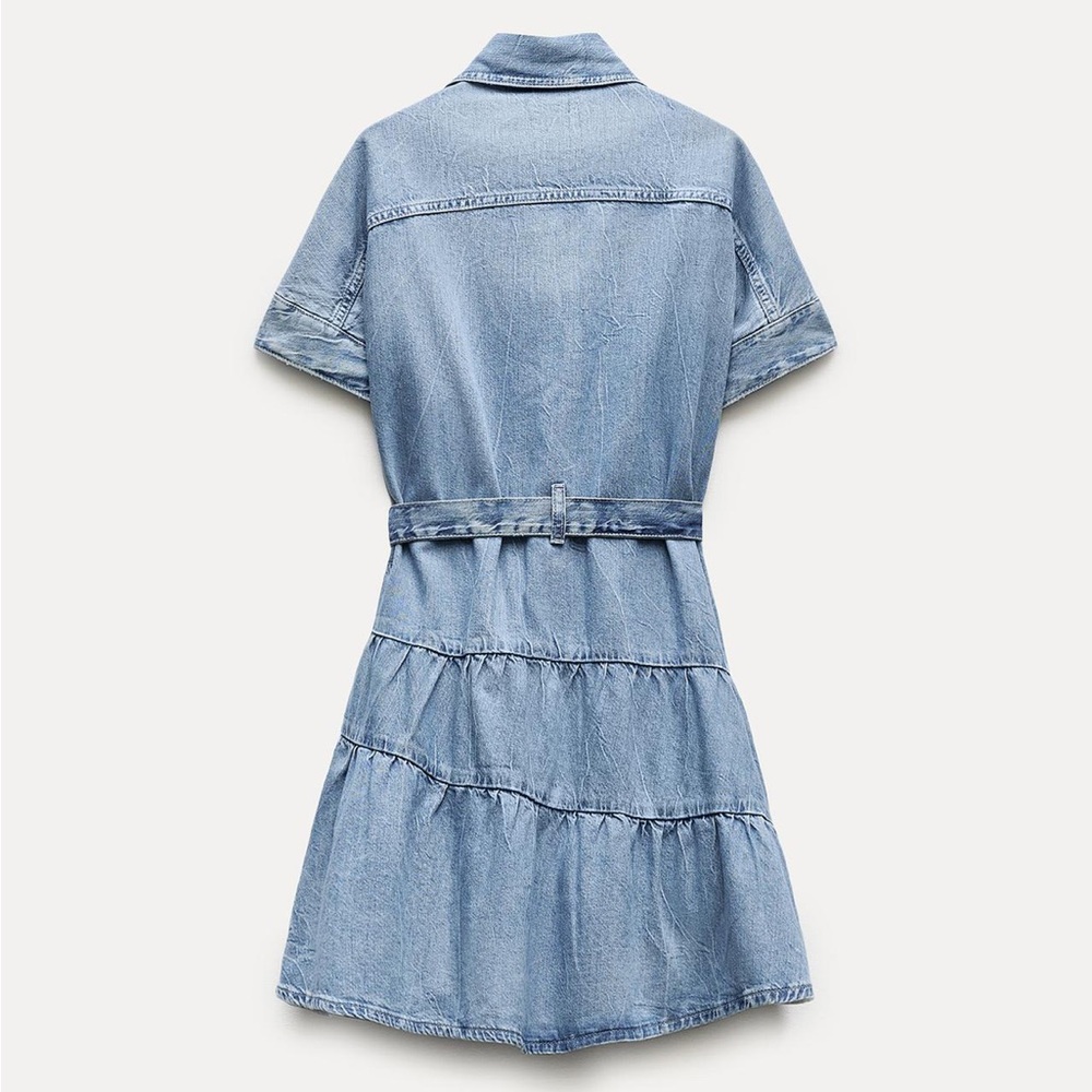 ZARA DENIM MINI DRESS - Picture 5 of 8